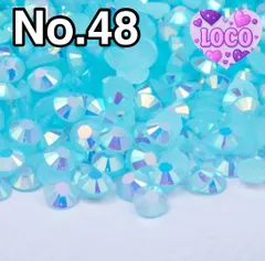ミルキーライトブルー【no48】2000粒　ラインストーン　高分子ストーン　ミルキーストーンdiy用、専用接着剤　アイドルのデコうちわ デコパーツ　デコうちわ　ネイル　ネイルストーン　デコレーションパーツ