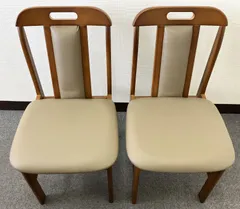 【限定1セットのみ！天然木使用で高耐久かつ落ち着きのあるデザイン！お得な2脚セット！送料無料！】  ダイニングチェアー  ブラウン×2脚セット