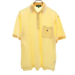 ケンゾーゴルフ 90s 日本製 オールド ゴルフ 半袖 ポロシャツ 3 イエロー KENZO GOLF 鹿の子 メンズ 古着 【240415】