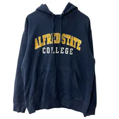 gear ロゴスウェット パーカー M ネイビー ギア フーディー プルオーバー プリント カレッジ カットソー トップス 冬物 a709-6466