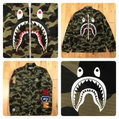 シャーク コーチ ジャケット Sサイズ a bathing ape BAPE SHARK COACH Jacket 1st camo green エイプ ベイプ アベイシングエイプ