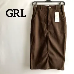 新品未使用タグ付きGRLグレイル茶色ブラウンLスカート無地上品かわいい