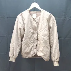 ◇ earth music&ecology Vネック　ボタン　中綿　シンプル 長袖 ジャケット サイズF ブラウン系 レディース E  【1303290026545】