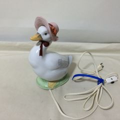 W362　Rino　アヒル　スタンドライト　照明　陶器　置物　レトロ　電気　ランプ　アンティーク