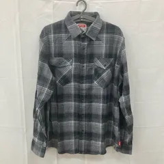 U197 ラングラー L アメリカ古着 コットン ポリ ウエスタンシャツ ツインポケット 長袖 チェック柄 ブラック系 Wrangler メンズ