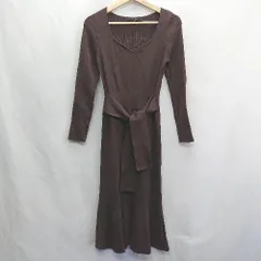 ◇ ⊇ rienda リエンダ 長袖 ロング丈 ワンピース サイズF ブラウン レディース E  【1409100063622】