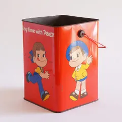 希少✨不二屋 ペコちゃん ポコちゃん　昭和レトロ　スツール缶　ペール缶　バケツ缶 希少✨不二屋 ペコちゃん ポコちゃん 昭和レトロ スツール缶