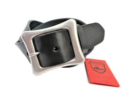 栃木レザーベルト　黒　ニッケルバレル鍍金バックル　４０ｍｍ幅　一枚革