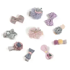 【特価セール】おしゃれ かみどめ 前髪クリップ 子供 お誕生日 セット かわいい キッズ プレゼント ヘアアクセサリー ヘアピン ベビー (ムラサキ) 赤ちゃん ヘアクリップ BIANHUAN