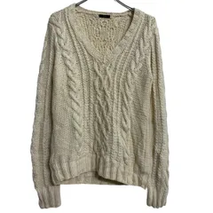 J.CREW ニット セーター レディース XXL アイボリー ジェークルー プルオーバー Ｖネック ケーブルニット 古着卸 アメリカ仕入 a701-7053のサムネイル