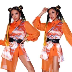 チャイナ風 DS演出服 ダンス衣装 大人 セットアップ レディース チュール 帯 ダンス 衣装 jazz アイドル おしゃれ 社交ダンス ダンスウエア