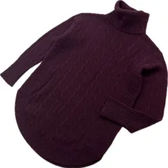 POLO RALPH LAUREN ☆ ウール カシミヤ タートルネック ケーブル ニット セーター バーガンディ XS レディース ポロラルフローレン■S3408