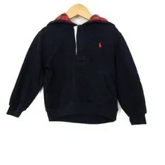 ポロバイラルフローレン パーカー トップス スウェット 裏起毛 ベビー 男の子用 24Mサイズ 紺×赤 Polo by Ralph Lauren 【中古】