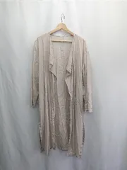 ◇ ⊂ ICB アイシービー 透け感 長袖 ロングコート サイズ36 ベージュ レディース E  【1502180078491】