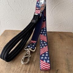 旧型ゲート式１２０cmリード　オールドグローリー柄　25ｍｍ幅　LUPINE　ルパイン　パッド付き　アメリカ製　軽量　丈夫
