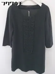 ◇ green label relaxing グリーンレーベル UNITED ARROWS 七分袖 膝丈 ワンピース サイズ40 ブラック レディース  【1109130011265】