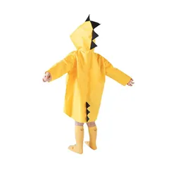 [Ymgot] 子供 レインコート 恐竜柄 レイン ポンチョ キッズ カッパ 雨具 女の子 男の子専用ポーチ付き 保育所 幼稚園 小学生 (L(100-110cm))