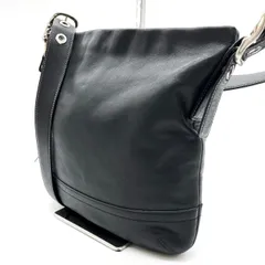 【良品】 COACH コーチ ショルダーバッグ レザー 革 ブラック 黒色 シルバー金具 ユニセックス 男女兼用 メンズ レディース