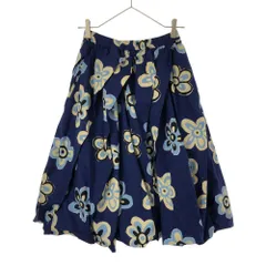 未使用 ユニクロ マルニ コラボ 花柄 ミディ丈 バルーンシェイプ スカート S ブルー系 UNIQLO MARNI タグ付き レディース