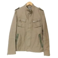 エポカ ウォモ EPOCA UOMO ミリタリージャケット ジップアップ 背抜き スタンドカラー 48 L相当 カーキ ■GY99 Xのサムネイル