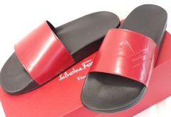 👡美品【Salvatore Ferragamo フェラガモ サンダル】レッド×ブラック / ガンチーニデザイン / 洗練のラグジュアリー
