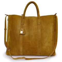セリーヌ ラージ カバ 2way ショルダー ハンドバッグ 斜め掛け レザー スエードカーフスキン ブラウン 茶 ゴールド金具 113793FG9 CELINE（中古）