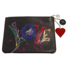 CHRISTIAN LOUBOUTIN (クリスチャンルブタン) LOVE チャーム付き クラッチバッグ ブラックのサムネイル