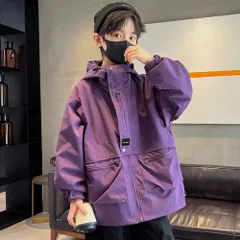 ☆ パープル ☆ 150cm ☆ キッズマウンテンパーカー アウター mmkidso14i キッズ マウンテンパーカー ジュニア ウインドブレーカー アウター 子供 男の子 ジャケット ブルゾン パーカー 上着 子ども こども 防寒 アウトドア フード 子供服