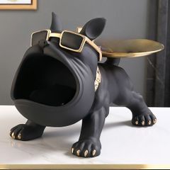 大人気【フレンチブルドッグ　置物】犬の置物☆インテリア☆小物入れ☆黒 10a