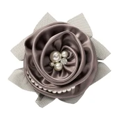 【モカ×ワンサイズ】[Cream dot. クリームドット公式] コサージュ フォーマル 卒業式 卒園式 入学式 入園式 ママスーツ ピン クリップ 上品 エレガント 華やか ビジュー パール チュール フラワー 花 大人 ベージュ  