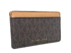 ■美品■ MICHAEL KORS マイケルコース MK柄 レザー カードケース コインケース カード入れ 小銭入れ レディース ブラウン系 DF8317