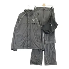 サイズ：L CALLAWAY キャロウェイ  レインウェア セットアップ ストライプ柄 グレー系 [240101524862] ゴルフウェア メンズ ストスト