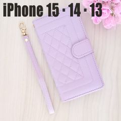 iPhone15 14 13 ケース 大人気カラー カバー スマホ スマホケース 手帳 可愛い 未使用 対応 スマホカバー 手帳型 新品 全面保護 パープルのサムネイル