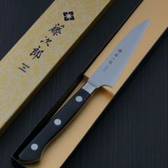 美品】霞乃 墨流し ペティナイフ 120mm モリブデン鋼 ダマスカス 包丁