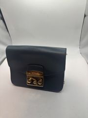 FURLA フルラ メトロポリス チェーン ショルダーバッグ ネイビー 本革　バック　カバン　手提げ