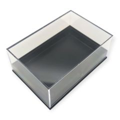 【送料無料】つくしサイエンス アクリルケース ディスプレイケース 箱 透明 黒 59×41×21mm 10個【返品・交換保証】