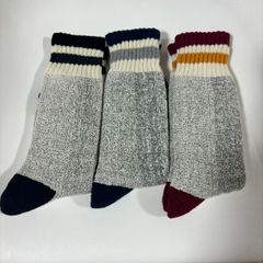 ソックス 靴下  2色組セット ヘルスニット ラインソックス 25-27cm ルーソックス ライン ボーダー 2足セット 2色セット アウトドア キャンプ Healthknit 3P LINE SOCKS　新品