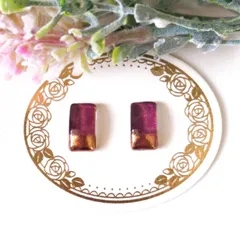 no.227　レジン　スクエア型　大人ピンク　ゴールド　ピアス　イヤリング　ハンドメイド