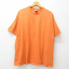 XL/古着 チャンピオン champion 半袖 ビンテージ Tシャツ メンズ 00s ワンポイントロゴ コットン クルーネック オレンジ系 25apr08 中古