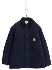 【お得なクーポン配布中!】  US企画 カーハート トラディショナル コート メンズ M / 古着 ダック ジャケット 中綿 キルティング ライナー ハーフコート ネイビー 廃盤