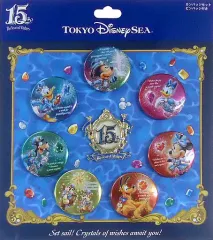 【中古】バッジ・ピンズ 集合 カンバッジセット ピンバッジ付き 「東京ディズニーシー 15周年 ザ・イヤー・オブ・ウィッシュ」 東京ディズニーシー限定