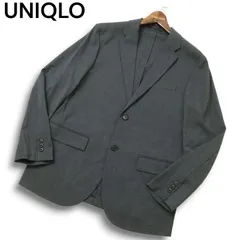 UNIQLO ユニクロ 春夏 SLIM FIT 感動ジャケット★ ウールライク アンコン テーラード ジャケット Sz.L メンズ 灰