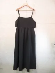 Honeys ハニーズ COLZA コルザ キャミワンピース ロング丈 サイドカットアウト 無地 ブラック Lサイズ 555-53-9225