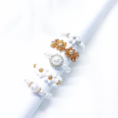 復刻☾韓国 ハンドメイド ビーズリング 5点セット 限定brown♕