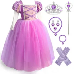 塔の上のラプンツェル 子供 ドレス コスチューム 豪華８点セット 110～150