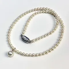 Pt900 SV AKOYA アコヤ ベビー パール ネックレス 天然 本真珠 43cm P4−8.2mm 12.3g レディース アクセサリー 未使用品 aua49455r60609