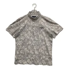 中古 メンズ キャロウェイ Callaway 半袖ポロシャツ LL グレー系 総柄