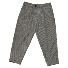 COMME des GARCONS HOMME PLUS(コムデギャルソンオムプリュス) 80's VINTAGE wide tapered check slacks ワイド テーパード チェック スラックス PP-05007 ホワイト×ブラック AD1989