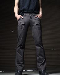 1980s- USA made flare silhouette work pants 80s 90s フレア ブーツカット ワーク パンツ USA製 ブラウン 茶系 y2k