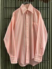 70‘s Strips Shirt Pink ストライプシャツ　ピンク　長袖シャツ　柄シャツ　ヒッピー